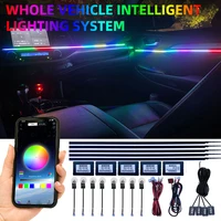 car ambient light acrylic guide fiber strip 18 in 1 6 in1 rgb symphony 64colors decoration atmosphere light atmosphere lamp 12v