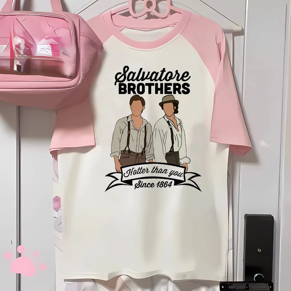 Футболки с дневниками вампира женские летние модные футболки в японском стиле