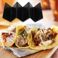 1pc taco holder stainless steel taco tray stand mexican pizza roll shelf baking rack for taco burrito potato chips shell black
