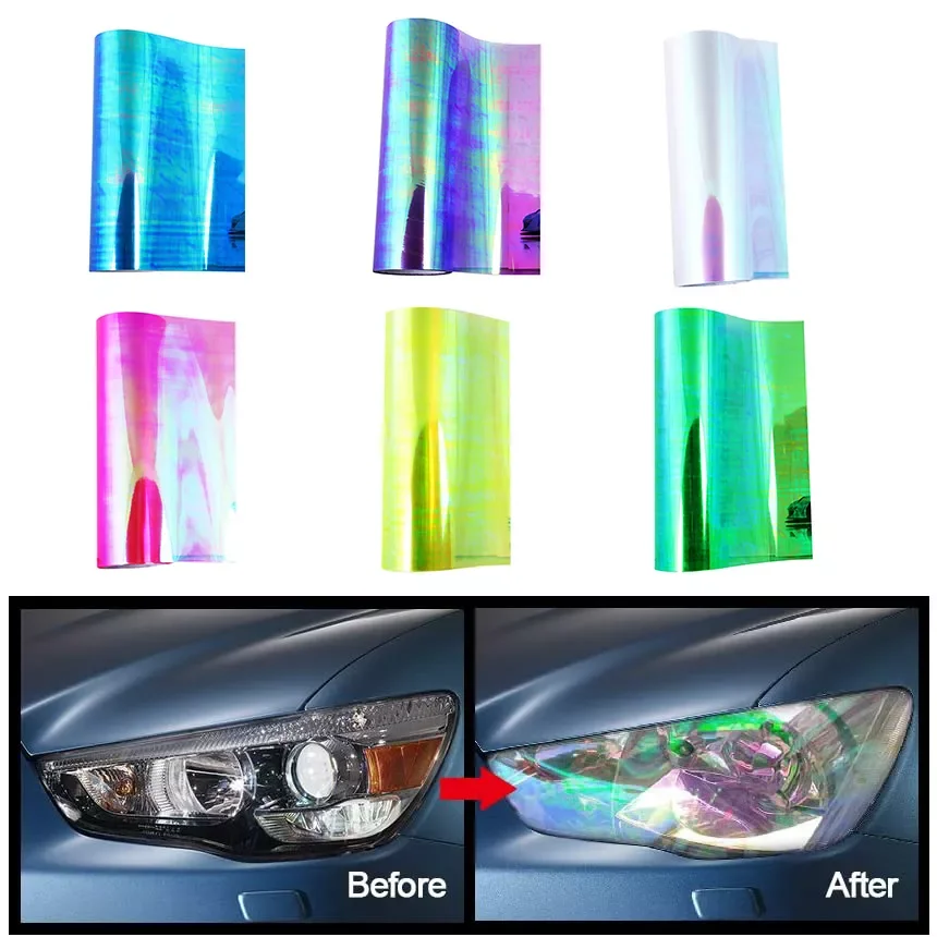 

30X120CM Self-Adhesive Car Tinted Film Chrome-Plated Chameleon Headlight Taillight Fog Light Vinyl Smoke Film Sticker Cover
