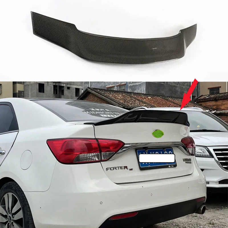 Задний спойлер высокого качества для Kia Forte 2009-2016 100% из настоящего углеродного