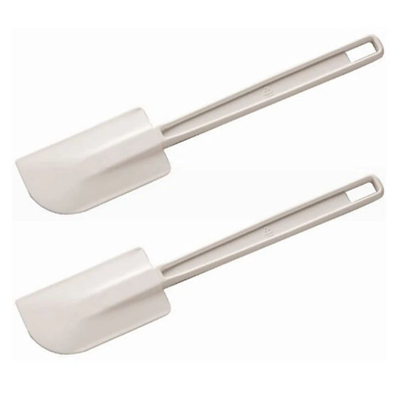 

2X Rubber Ended Spatula 16In 405Mm Kitchen Baking Mixing Turner Utensils,White