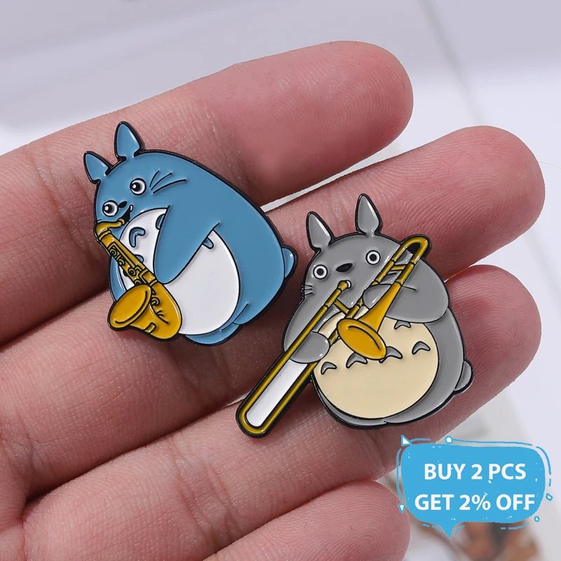 Эмалированная булавка Тоторо по оптовой цене мультяшная манга значок для