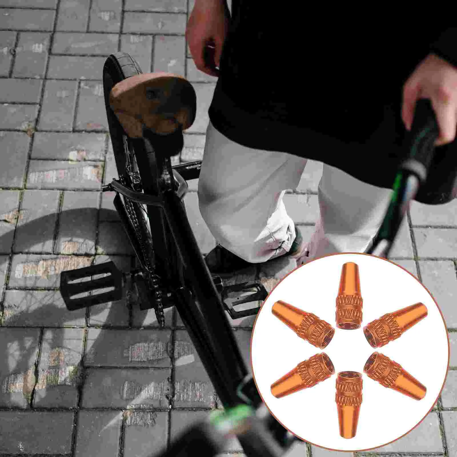 

Bike Caps 6 Tire Stem Caps Aluminum Alloy Air Caps for Mountain Bike Road Bike