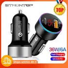 Автомобильное зарядное устройство с двумя USB-портами, 12 В, 24 В, 36 Вт