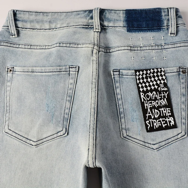 Уличная одежда KSUBI Брюки-карандаш Повседневные индивидуальные рваные дырки