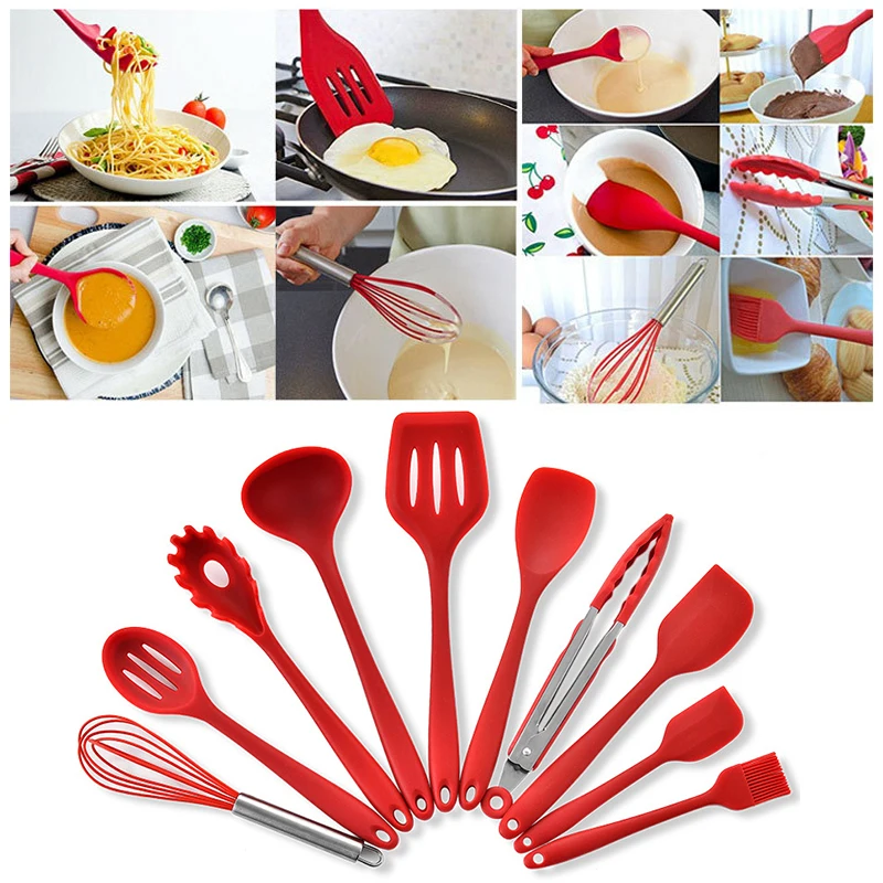 

Premium Innovative Multipurpose Ergonomic Design Easy To Clean Versatile Best Non-stick Kitchen Tool Set 11-piece Food-grade