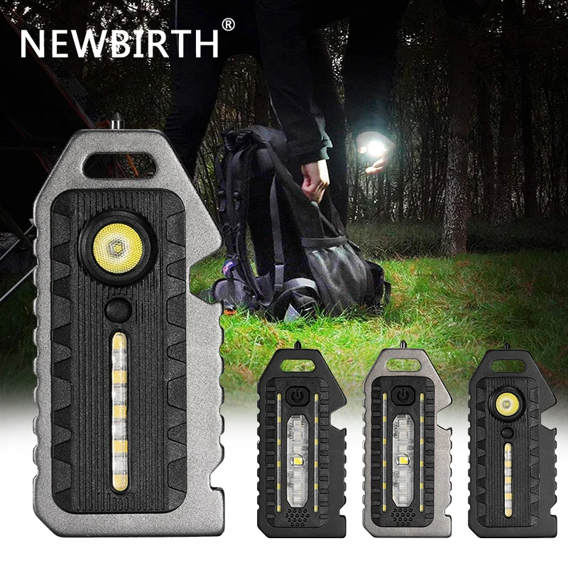 

LED Red Blue Shoulder Police Light USB C Rechargeable Flashing Safety Novelty Lighting Mini Keychain Flashlight Bike Warn Light