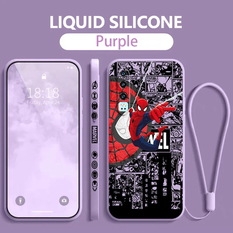 

Marvel Super Cool SpiderMan Huawei Phone Case For Y9S Y9A Y9 Nova Y70 9 8 P50 P40 P30 P20 Pro Lite E 5G Liquid Left Rope