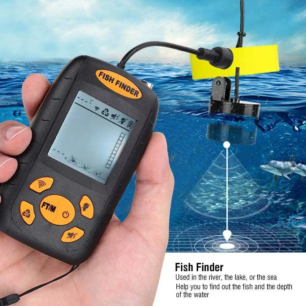 

Level 4 Lcd Portable Sonar Sensor Fish Finder Fishfinder Alarm Beam Finder With Sounder Deeper Fishing Display Transdu W2u2