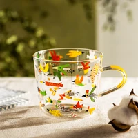 jinyoujia brazilian style dream forest scale glass mug creative breakfast mlik coffee cup household couple water mug teacup