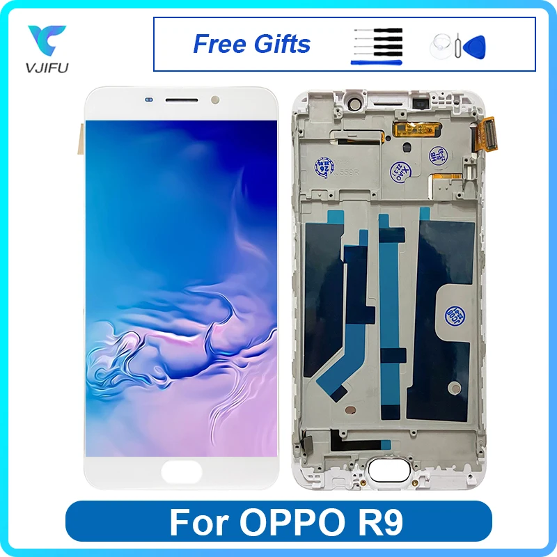 ЖК-дисплей для OPPO R9 F1 Plus с рамкой X9009 R9M, сенсорный дигитайзер в сборе, экран s, замена без битых пикселей