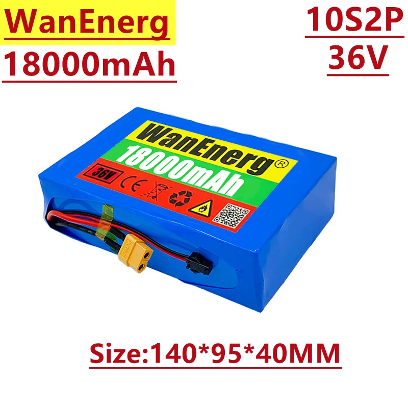 

36V lithium ion battery, 10s2p, 18000mah, 36V / 42V, 450W, for scooters and electric bicycles or balance cars, with built-in BMS