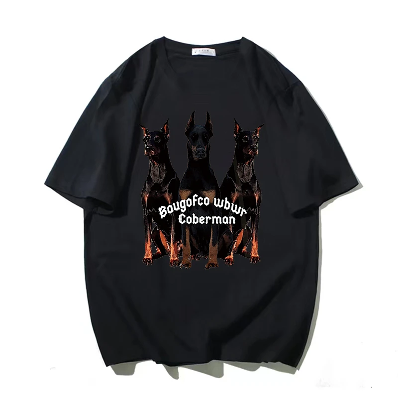 

Round Neck T Shirt Woman 2023 Fashion Cotton Dog Cartoon Print Short Sleeve Tees Men High Quality Casual Unisex Clothing Tops