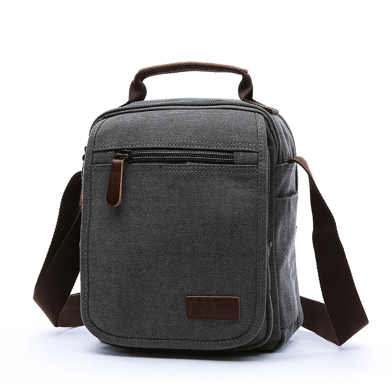 New Canvas Bag Men's Messenger Bag Korean Version Shoulder Bag Handbag Multi-pocket ID Bag