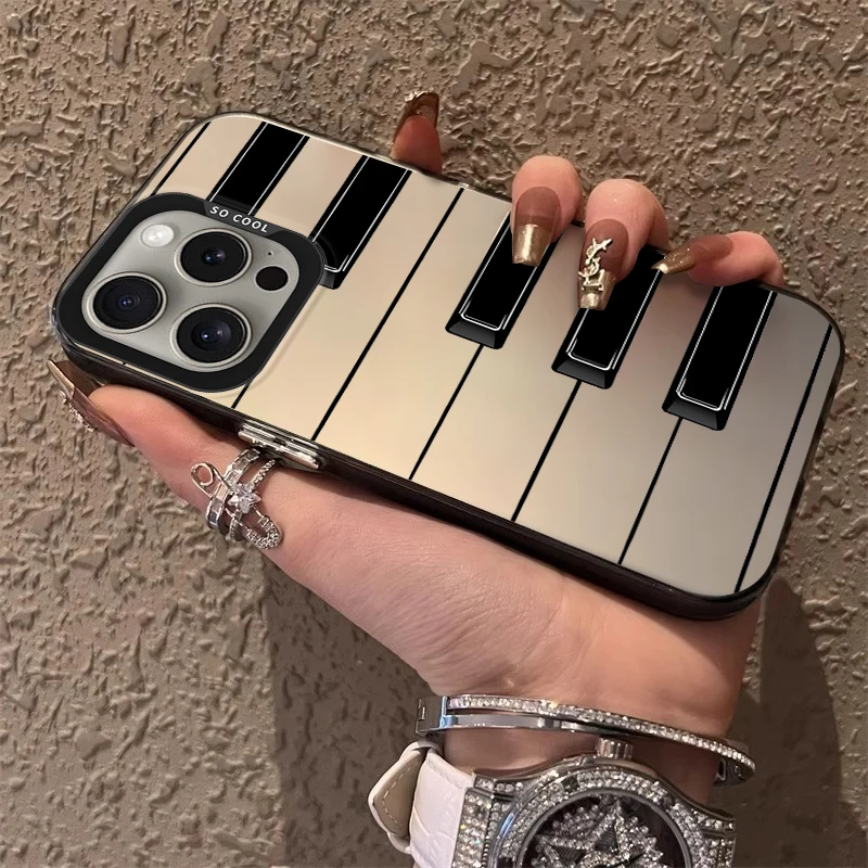 Фото Классический матовый чехол для телефона с клавиатурой фортепиано для iPhone 17 Air 16 E 15 14 Plus 13 12 Mini 11 Pro Max, силиконовый чехол из акрилового листа №3