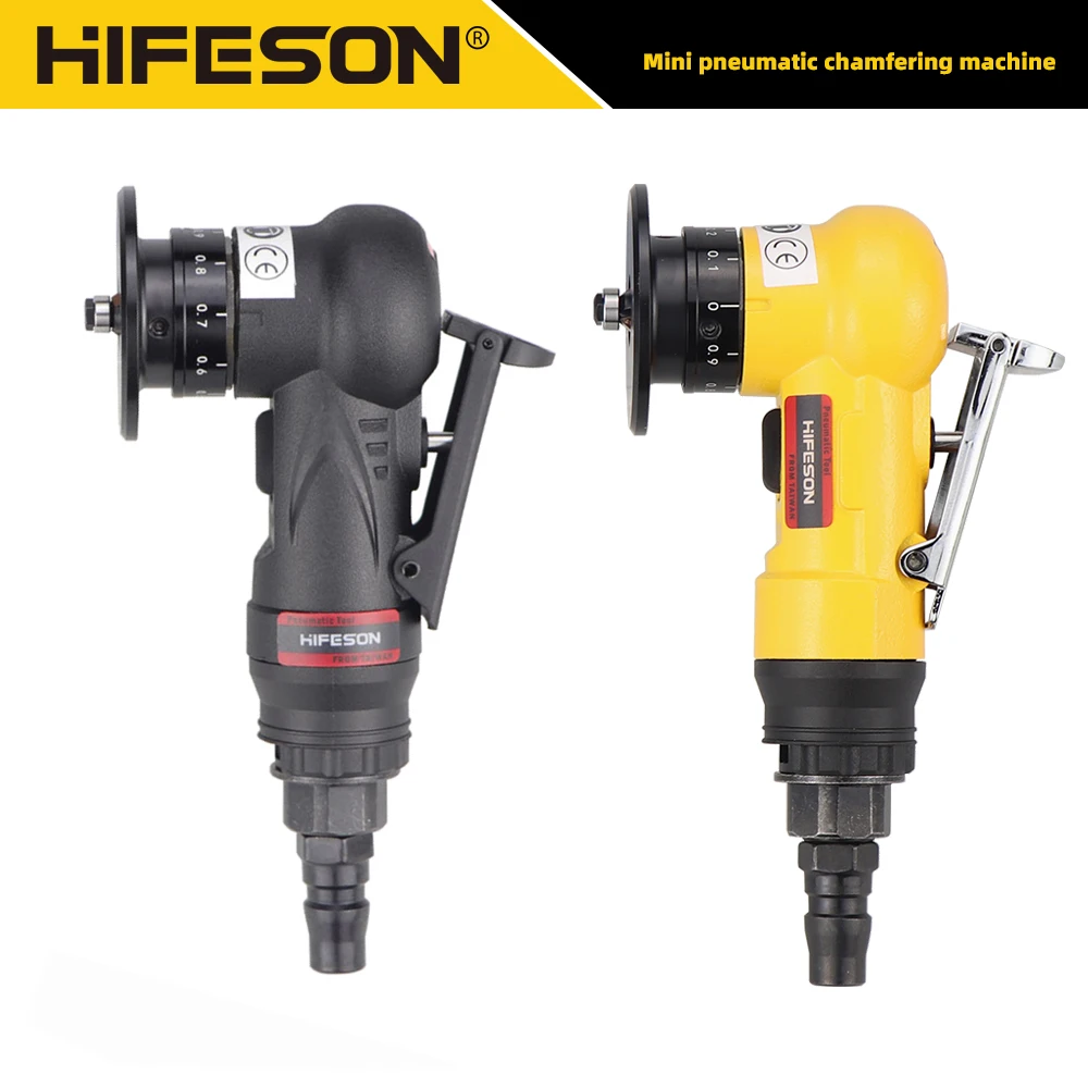 HIFESON Pneumatic Mini Chamfering Gun Plastic/Metal Body Wood Metal Trimmer Deburring Chamfer Machine Furniture Air Grinder Tool