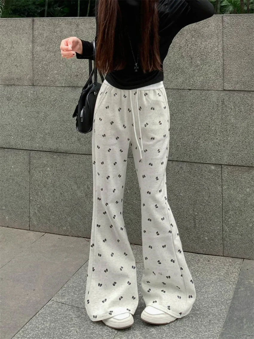 Женские свободные расклешенные брюки PLAMTEE с цветочным принтом повседневные