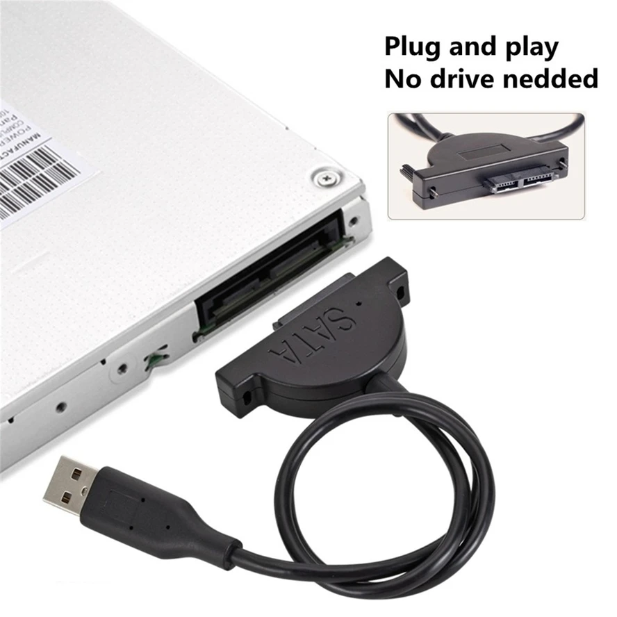 Новый адаптер USB 2 0 для Mini Sata II 7 + 6 13Pin ноутбука CD/DVD ROM преобразователь привода Slim Line