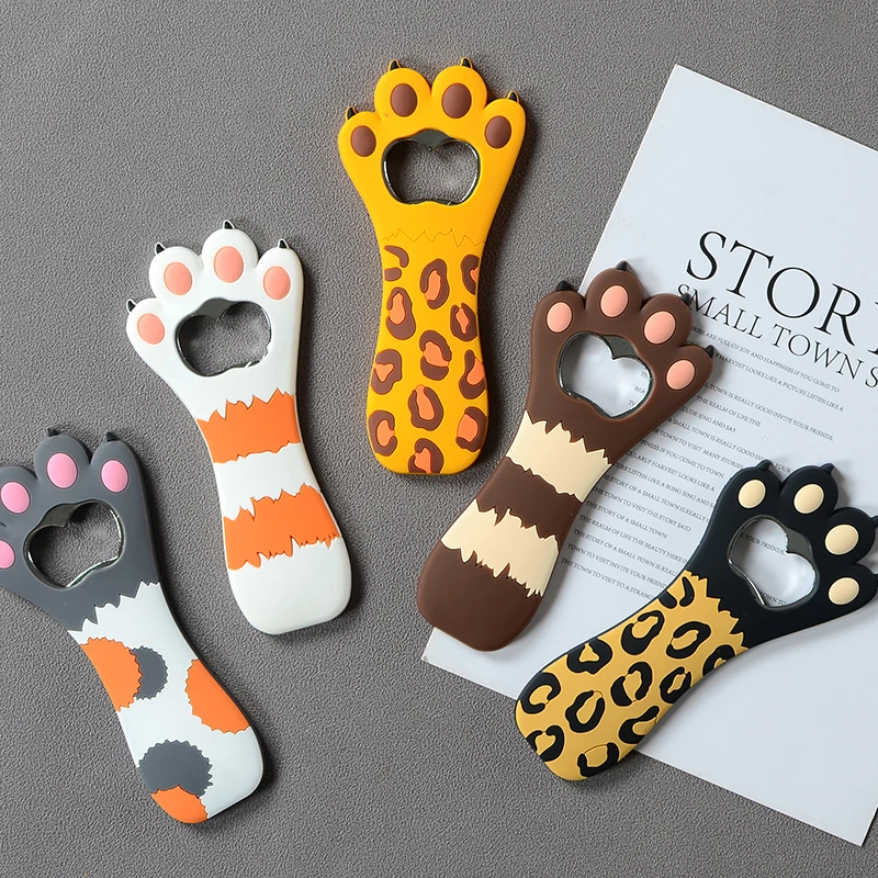 

Cat Magnet Refrigerator Sticker Dog Fridge Magnet Beer Opener Cartoon Cute Animal Paw Wine Bottle Opener Beer Bottle Opener
