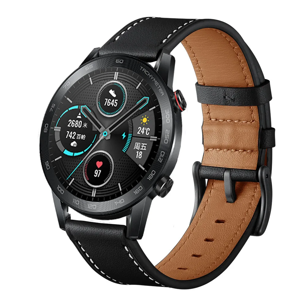 Genuine Leather Watch bands for Honor Magic Watch 2 42mm 46mm Smart Watch Bracelet for Huawei Watch GT 3/2 46mm 42mm Strap Belt