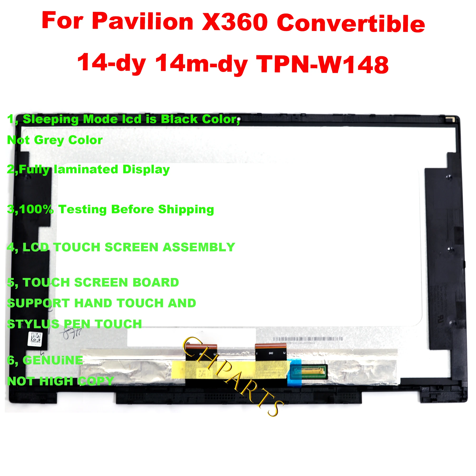 M45013-001 ЖК-сенсорный экран для HP Pavilion X360 Convertible 14-dy 14-dy0007 14-dy0018TU TPN-W148 14m-by дигитайзер в сборе FHD