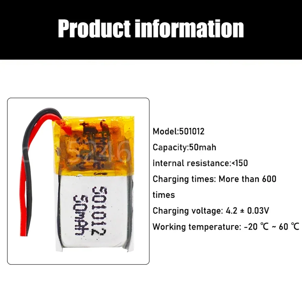 Литий-полимерный литий-ионный аккумулятор 3 7 В 50 мАч 501012 Для DIY 3D класса Mp3