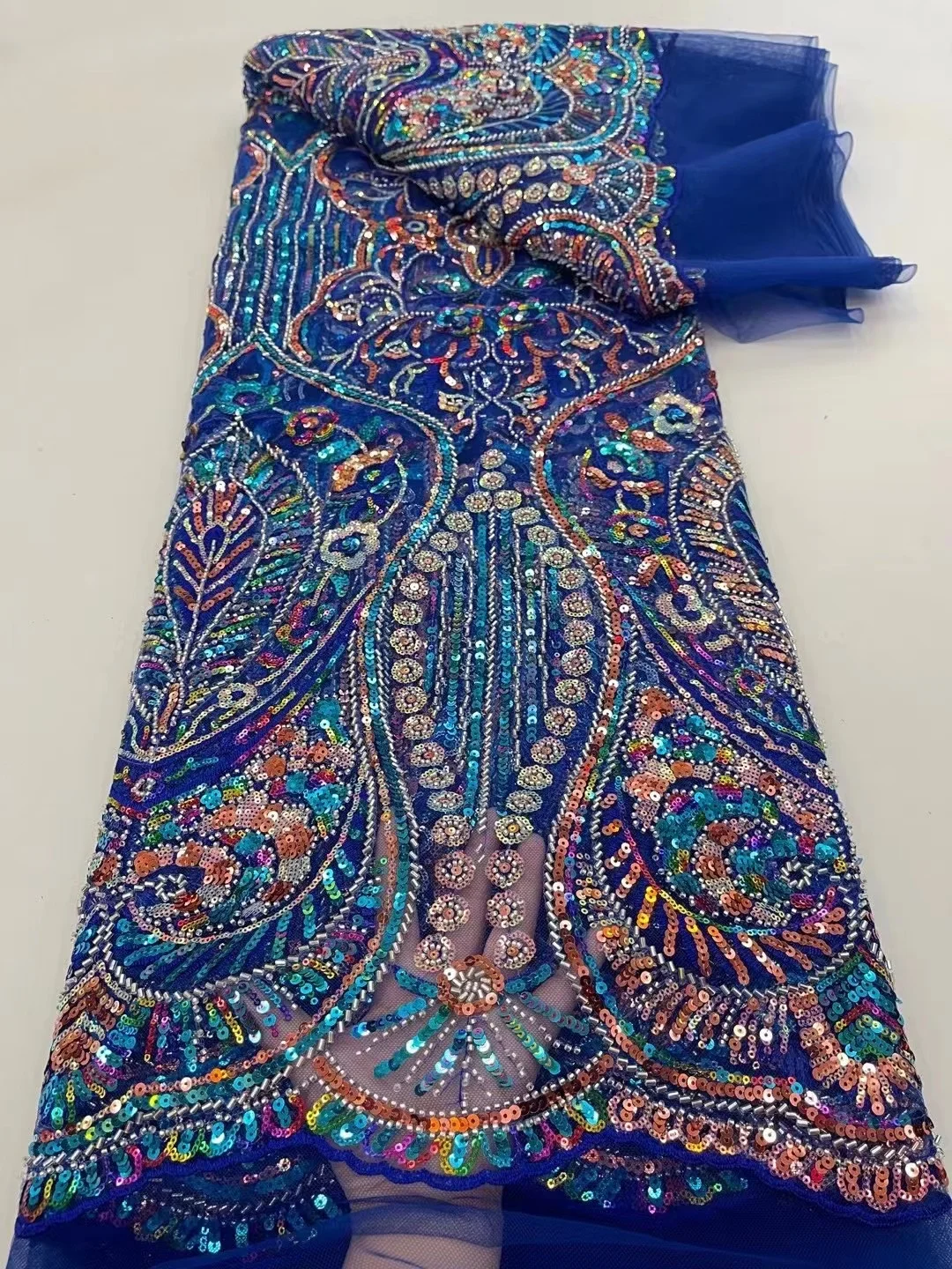 

Нигерийская бисерная кружевная ткань с блестками для свадьбы 2022 Высококачественная Тюлевая кружевная французская африканская кружевная т...