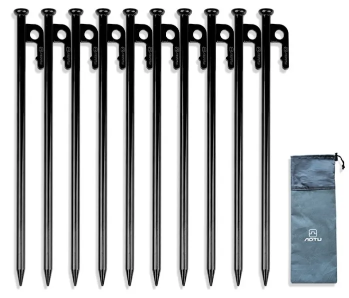 

Tent Stakes 10pcs 7.87 Inches Carbon Steel Camping Stakes Tent Pegs Ground Stakes for Camping Tent Canopy tent