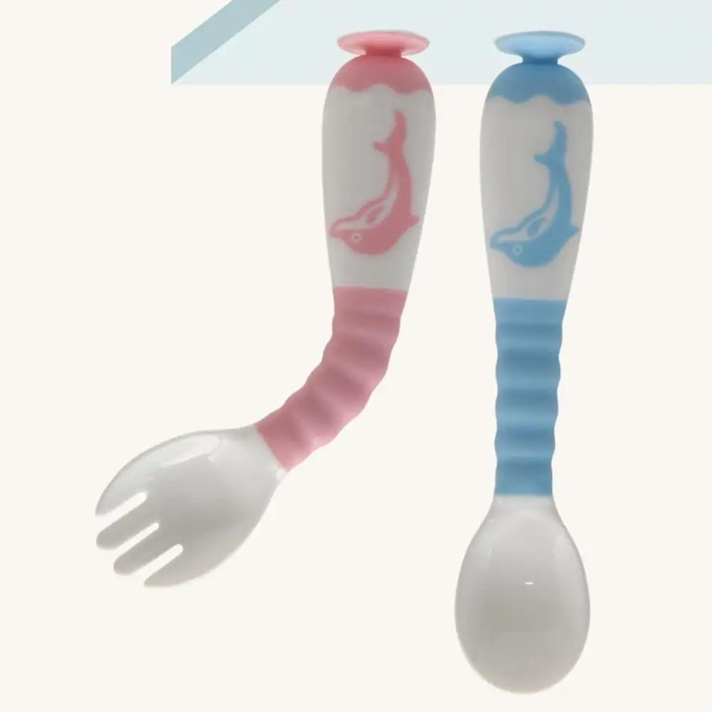 

1 Set Easy to Grip Kids Dinnerware Cartoon Shape Utensils Infant Tableware for Infant Training Tableware