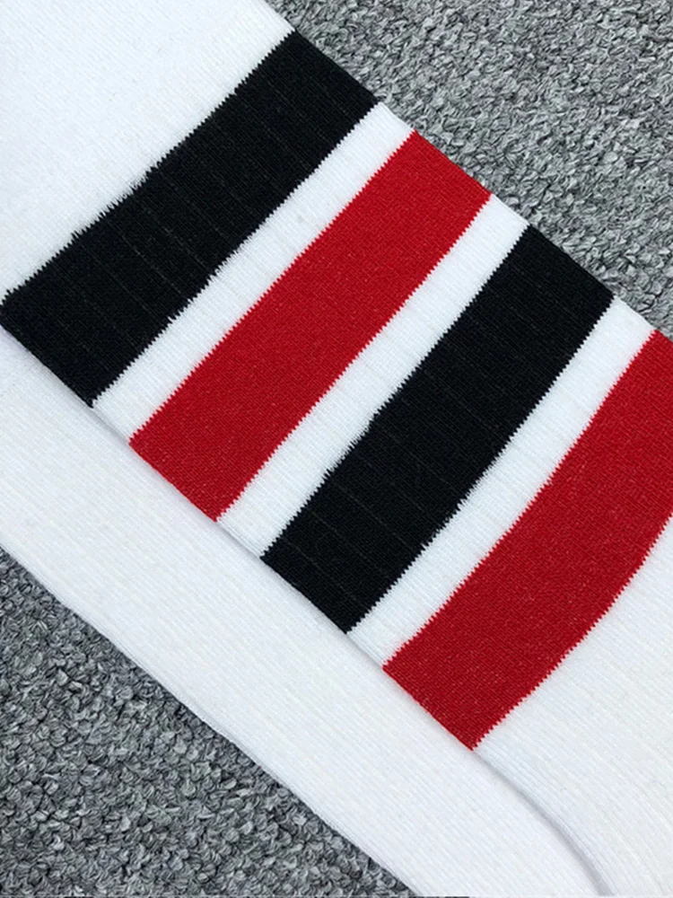 3 pairs of TB mid-tube socks pure cotton four-bar mid-length tube socks men's and women's socks boxed tide brand