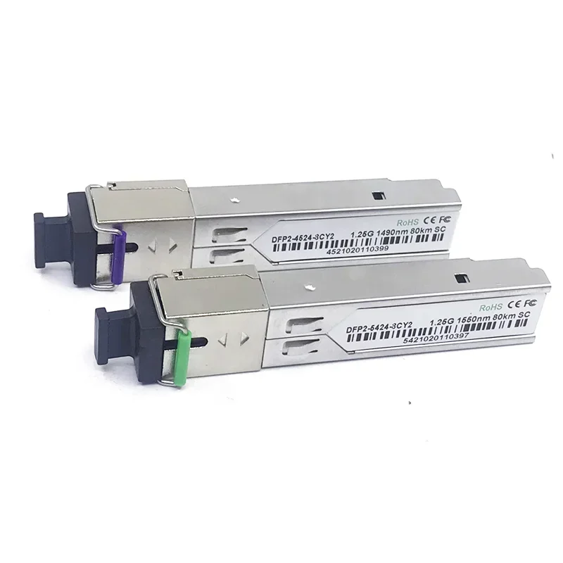 2 шт. 1 пара DFP2-5524-8CY1D Tx1550nm Rx1490nm DFB лазер 1G одномодовый Bidi SFP 80 км SC 25G