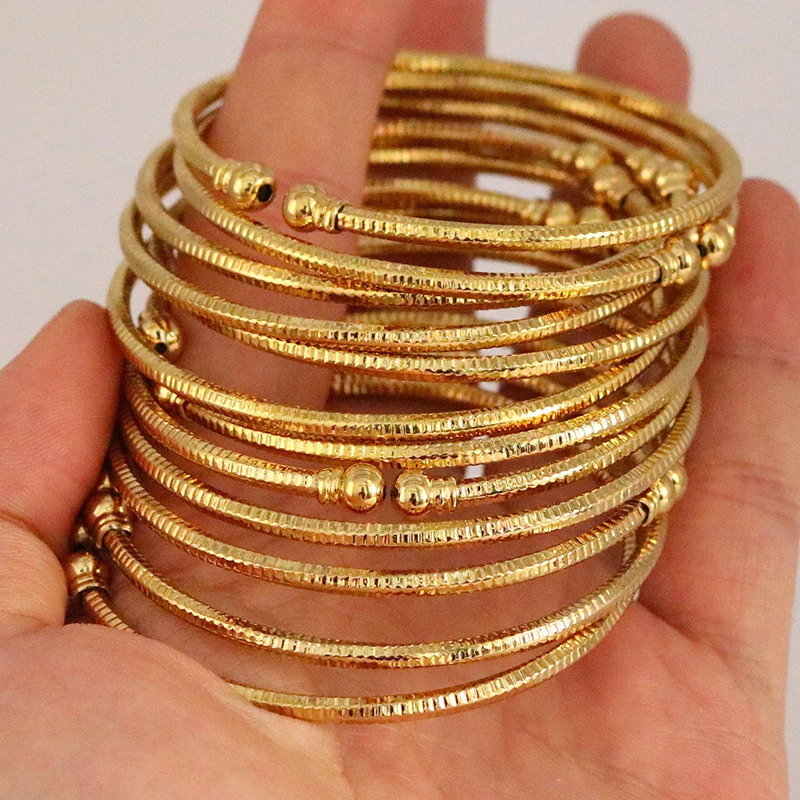 

Wholesale 3mm African Women's Bracelet India Ball Bracelet Ethiopia Gold Bracelet Dubai Middle East Wedding Bride Jewelry Gift