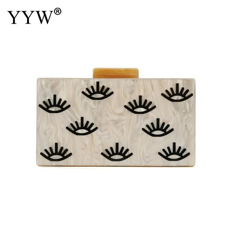 

Evening Clutch Evil Eye Printing Acrylic Clutches Box Beach Bag Women Wallet Bolsa Feminina Ladies Shoulder Bags Luxury Handbags