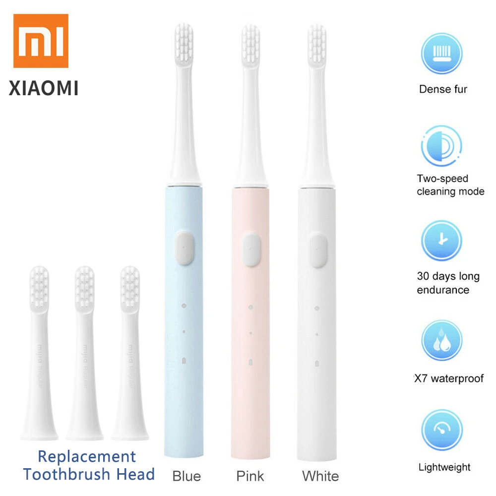

Xiaomi Mijia Electric Toothbrush T100 Mi Smart Sonic Tooth Brush Colorful USB Rechargeable IPX7 Waterproof for Toothbrushes Head