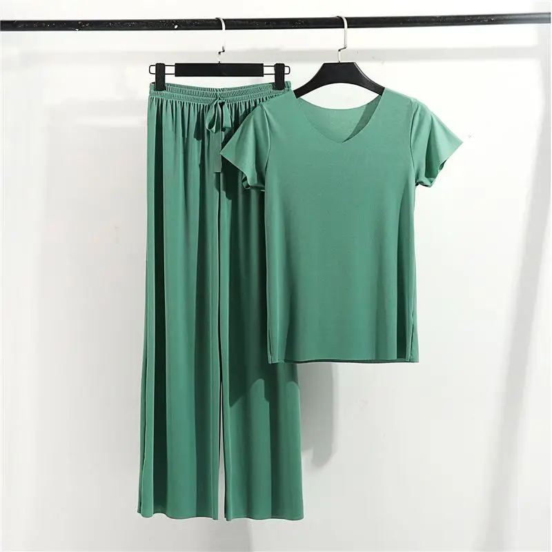 Female Home Clothes Trousers Set Lady Home Suit Summer Women Lounge Wear Autumn Loose Homewear Suit for Women Pajamas Pants Set