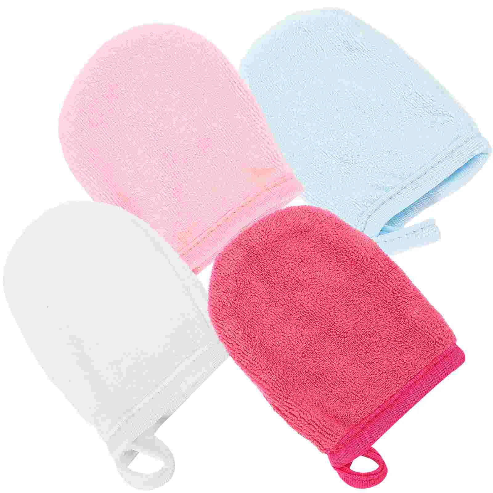 

4 Pcs Cleansing Fingertips Supple Face Mitts Makeup Remover Towels Wipes Sleep Gloves Convenient Removers Practical Supply