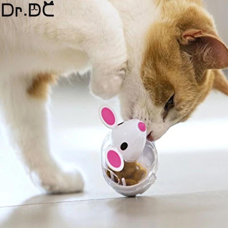 

Dr.DC Cute Little Mouse Type Food Leakage Tumbler Feeder Ball Interactive Cat Toy Hot Mice Cat Food Feeding Pet Toy