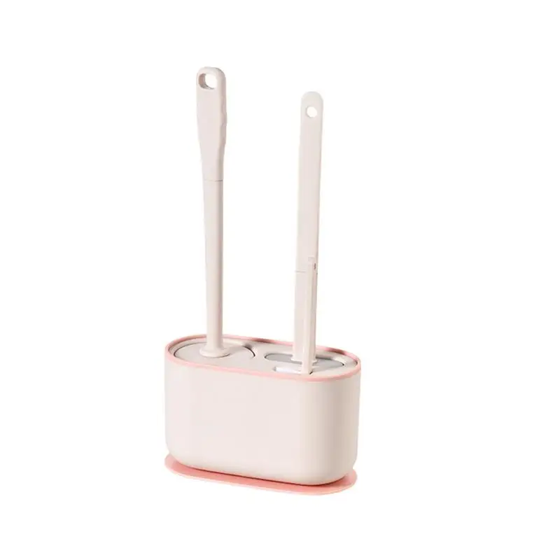 

3Pcs Silicone Toilet Bowl Brush Soft Bristles Brush With Ventilated Holder Wallmounted Bathroom Cleaner Durable Accessories