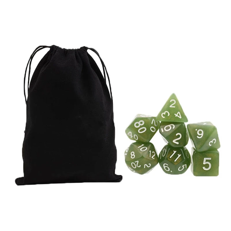 Экшн-игра D &amp набор акриловых игральных костей 7 шт. полевых с чехлом для хранения