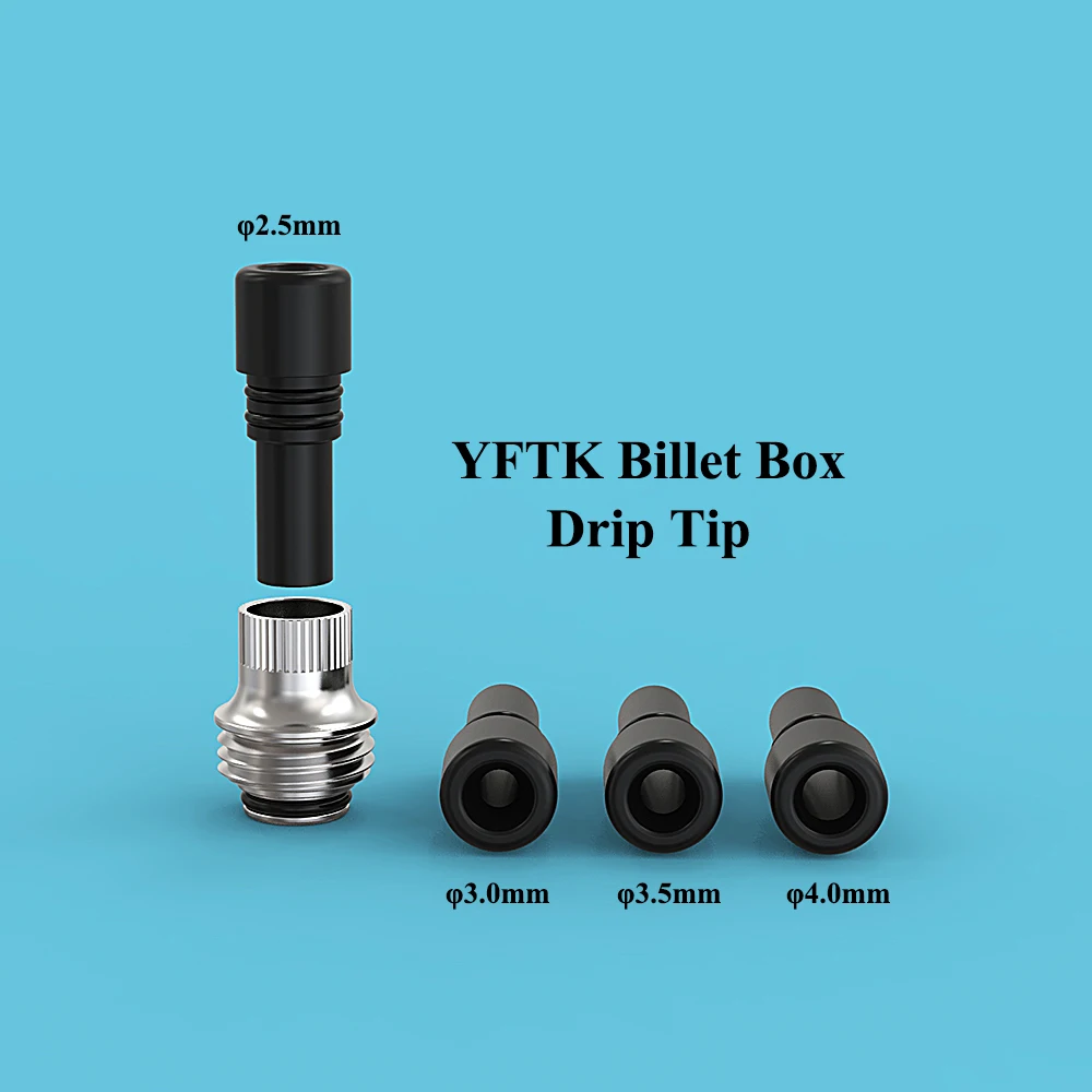 

YFTK Billet box Drip TIP for Billet box V4 70w box mod kit 510 Thread Device black dober color BB box billet box sxk dna60 Acce
