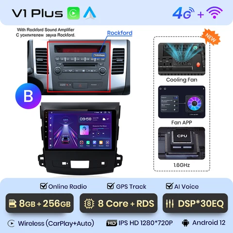 Автомагнитола Junsun V1 для Mitsubishi Outlander xl 2 2005-2011, мультимедийная Беспроводная Автомобильная Мультимедийная система на Android, с ИИ-голосовым интерфейсом, GPS, типоразмер 2DIN