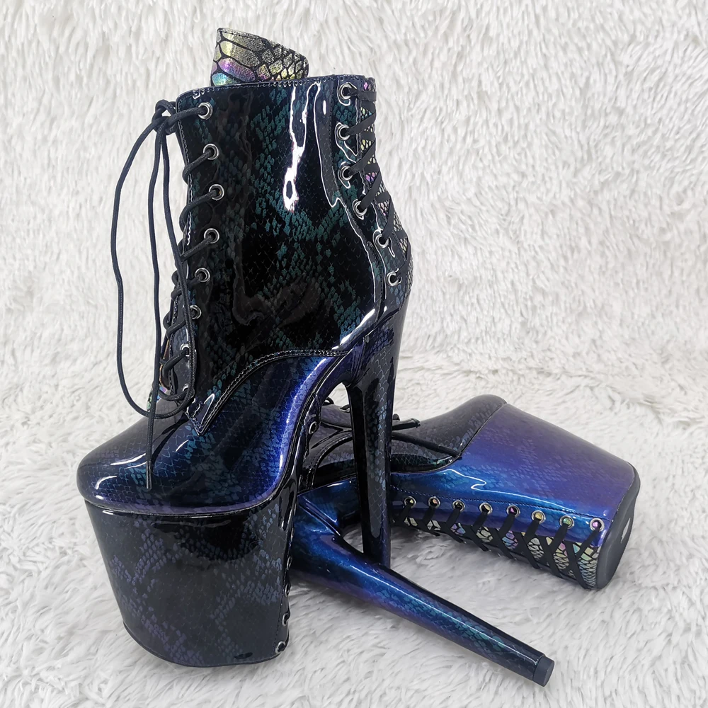 Leecabe 20cm/8inches PU upper young trend Fashion High Heel platform   Pole Dancing boots