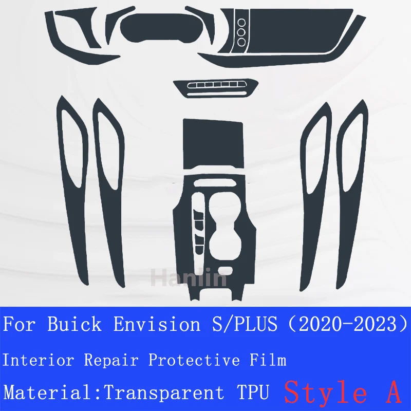 Прозрачная защитная пленка из ТПУ для салона автомобиля Buick Envision S/PLUS 2020-2023 с