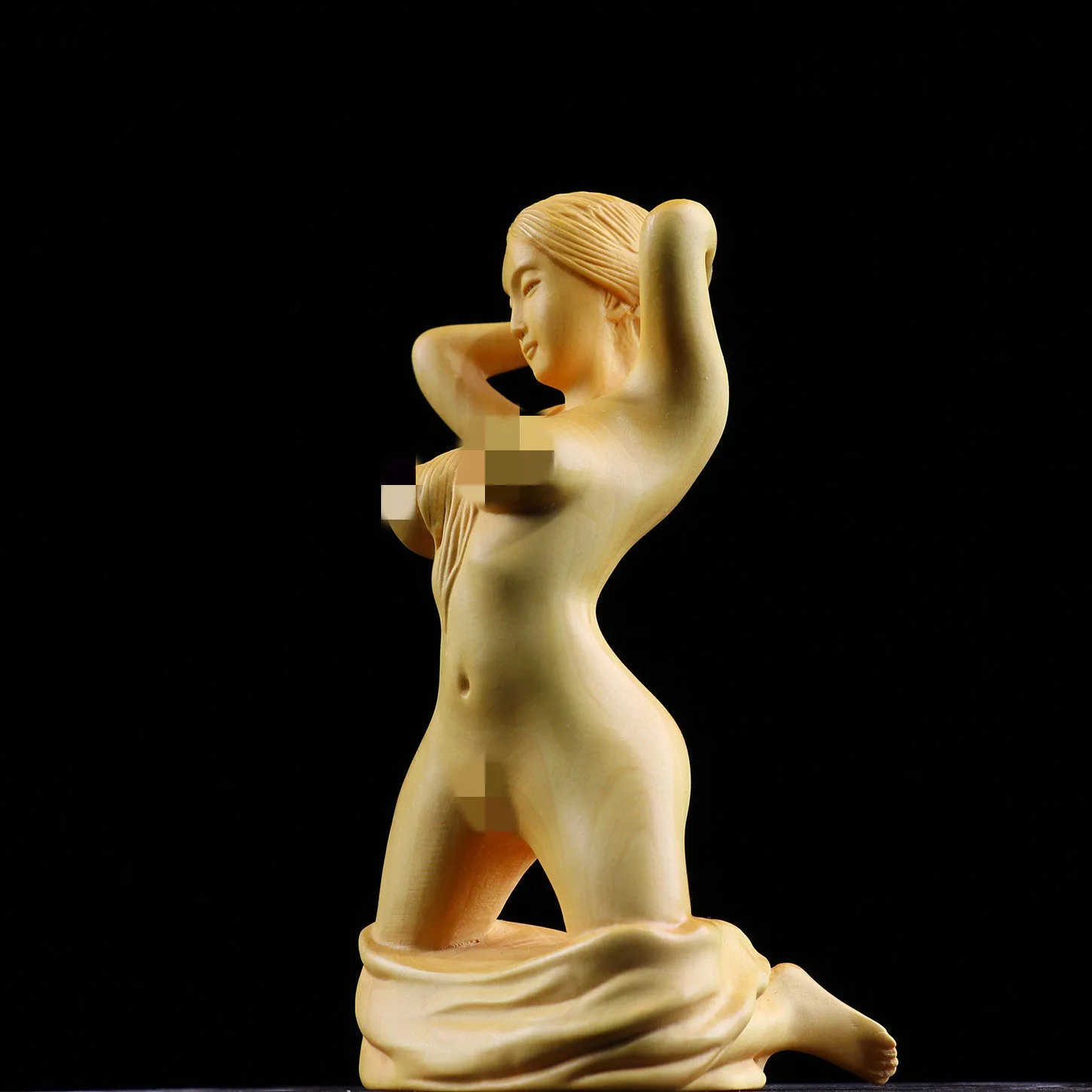 

Boxwood Craft Kneeling Beauty Hand Pieces Car Decoration Plaything Nude Female Human Body Crafts Crafts