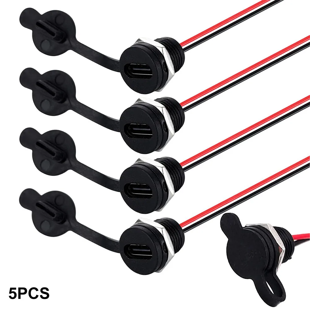 

Top Quality Type C Female USB C Connector Set with Waterproof and Dustproof Features 5 Pack with Screw In Design
