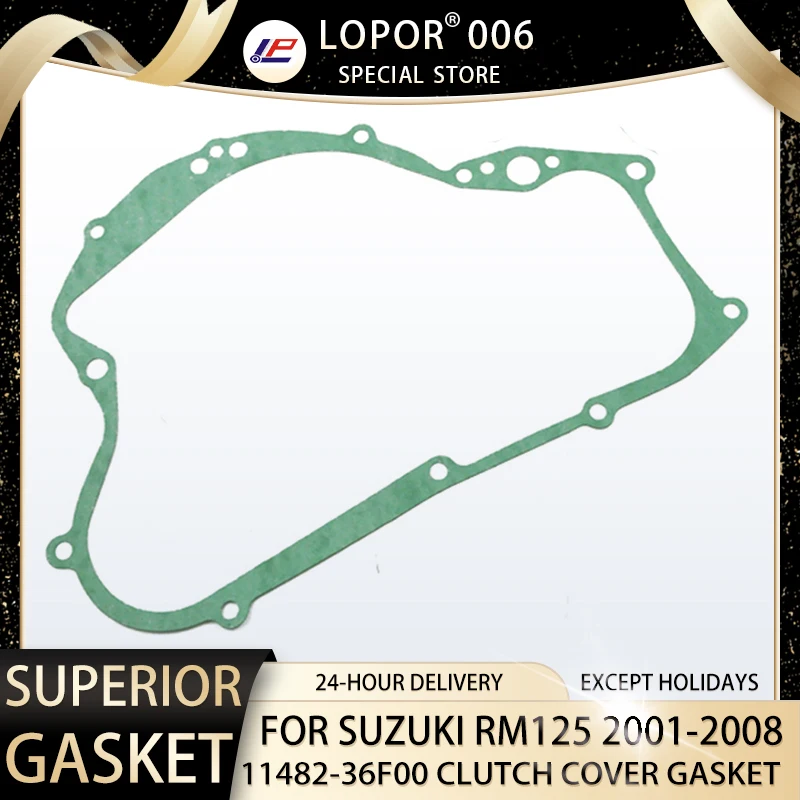 

LOPOR Motorcycle Engine Crankcase Cover CLUTCH Gasket Seal For SUZUKI RM125 2001-2006 RM 125 11482-36F00