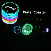 luminous car water cup coaster holder 7 colorful usb charging car led atmosphere light for mazda cx5 cx 5 cx 5 auto accessories