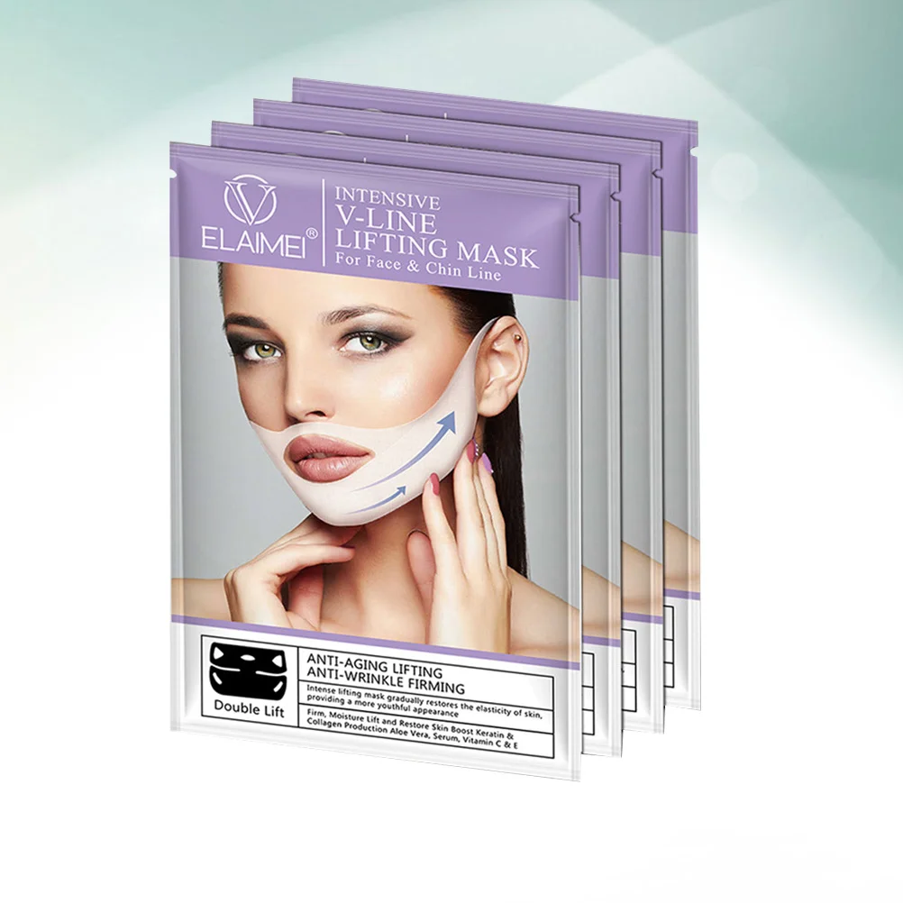 

4 Pcs Face Maskes Moisturizing Chin Mask Chin Firming Strap V Line Mask Chin Mask Facial Lifting Mask V Line Face Band