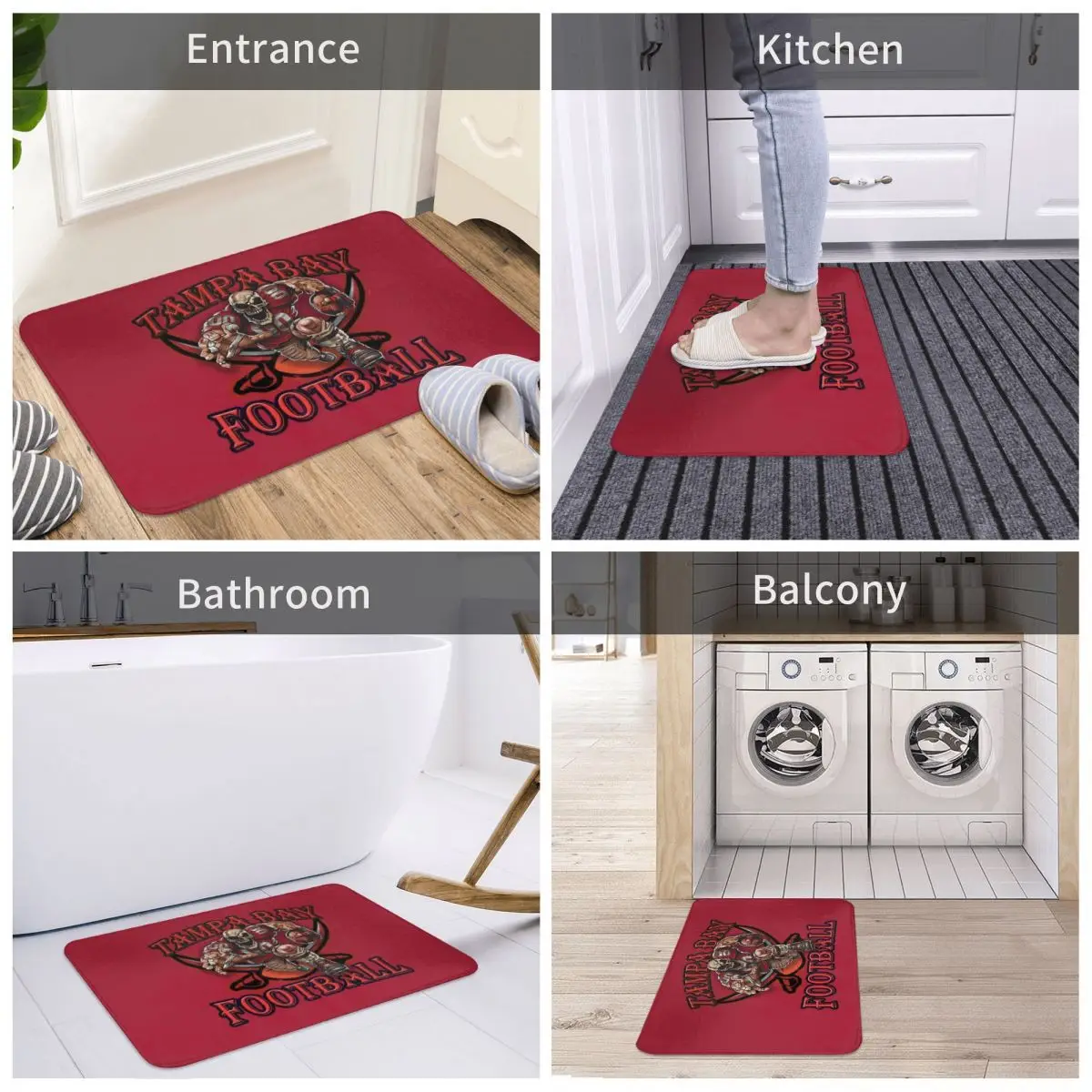 

Tampa Bay Football Bath Door Mat Horror Jack Skellington Rug Carpet Decor Entrance Living Room Home Kitchen Bathroom Durable